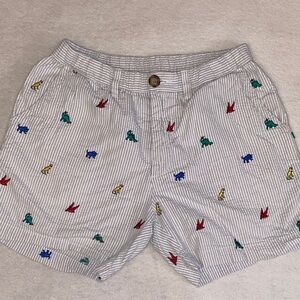 Chubbies Prehistoric Blues dinosaur embroidered seersucker shorts Sz S